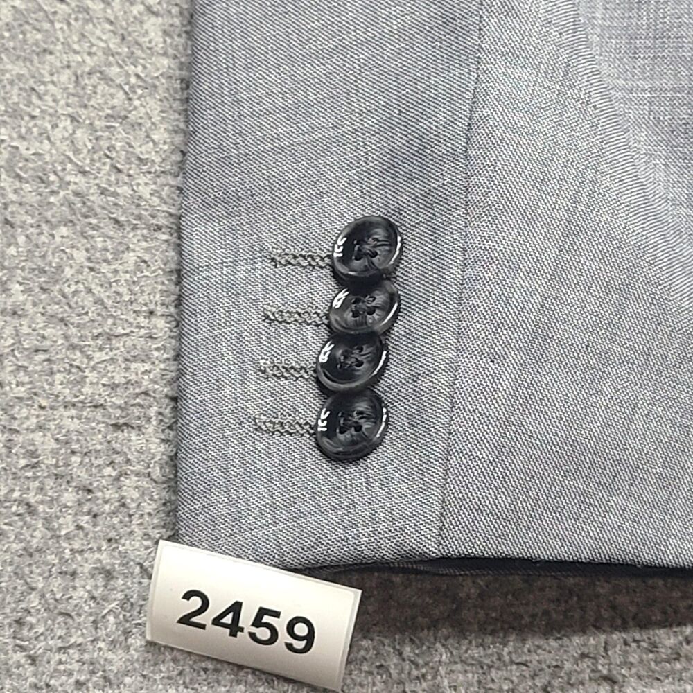 Express Innovator Blazer Mens 36 Regular Gray Extra Slim‎ Wool Blend Suit Jacket - Picture 9 of 9
